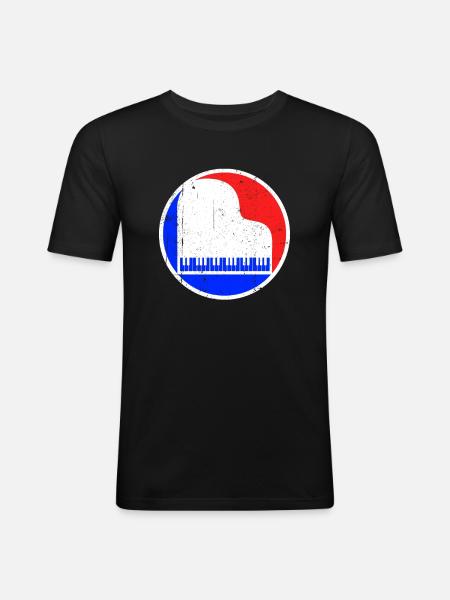 Piano Logo - Men's Slim Fit T-Shirt - black