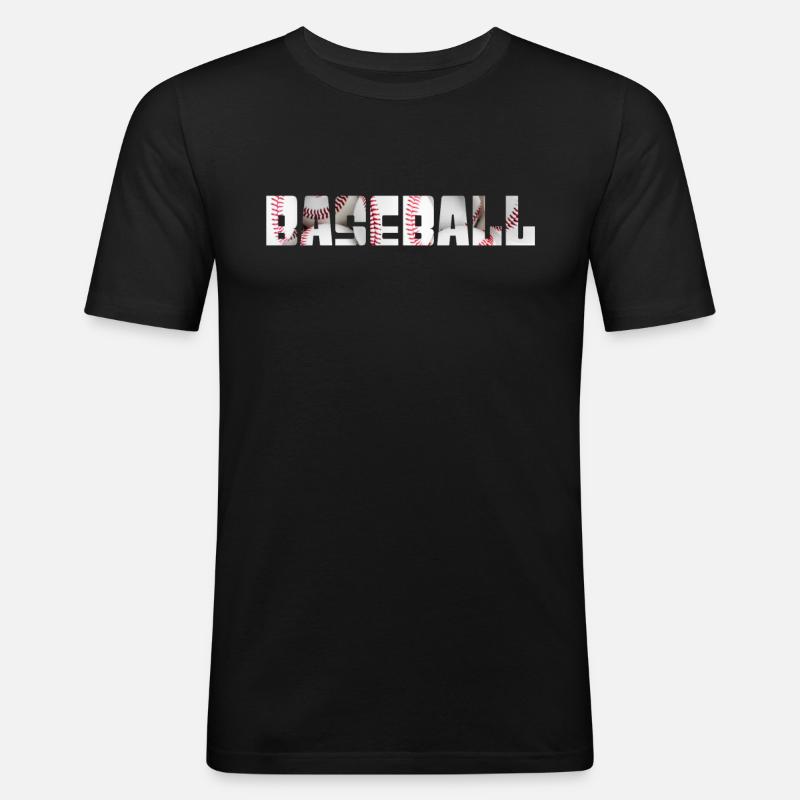 baseball - Männer Slim Fit T-Shirt - Schwarz