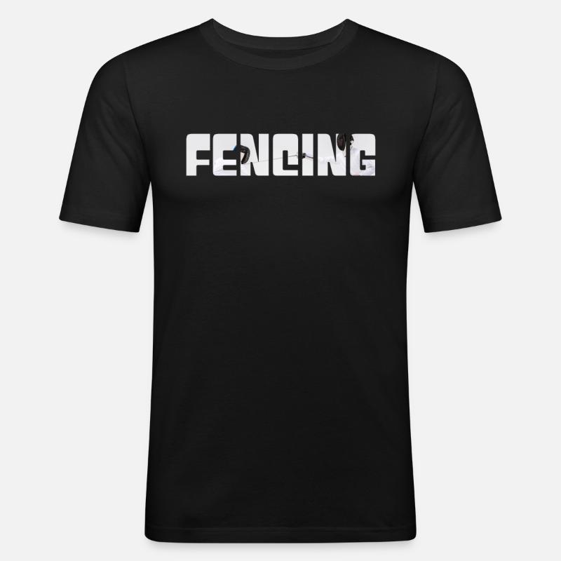 Fechten - Männer Slim Fit T-Shirt - Schwarz