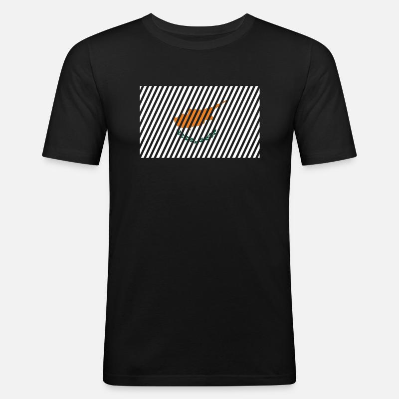 Zypern Flagge - Männer Slim Fit T-Shirt - Schwarz