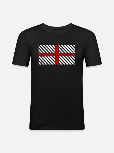 Drapeau de l’Angleterre - T-shirt près du corps Homme - noir