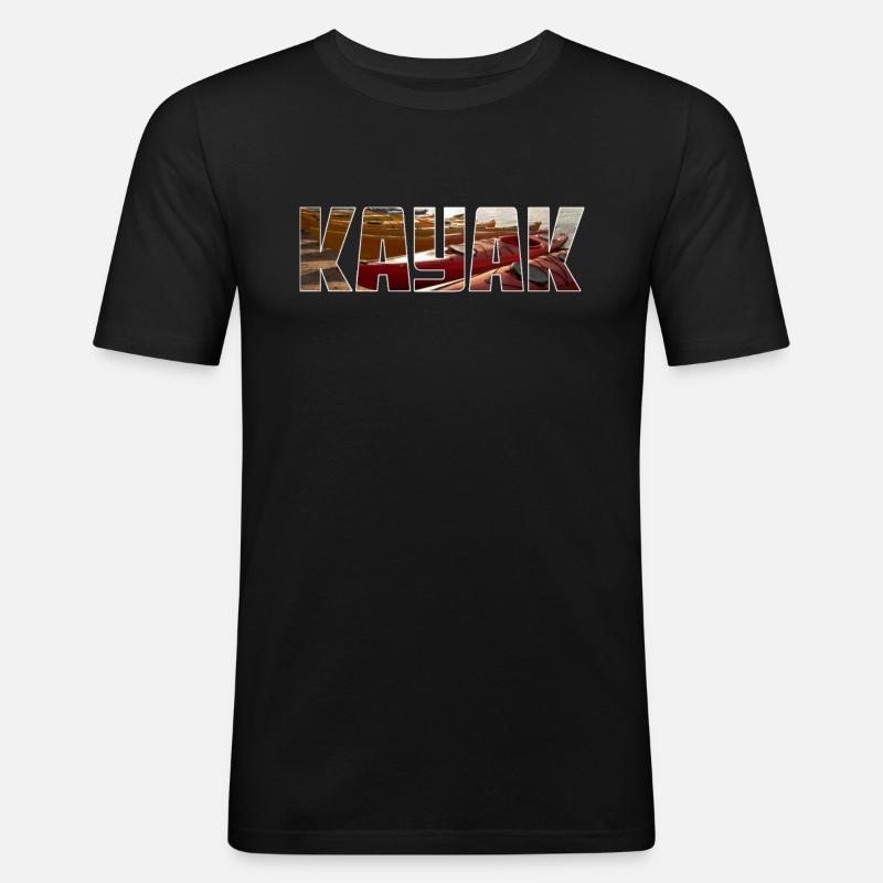 kayak - Männer Slim Fit T-Shirt - Schwarz