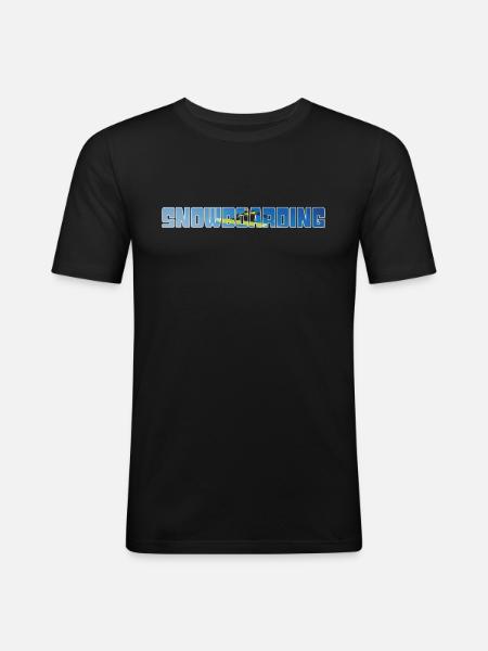 snowboarding - Männer Slim Fit T-Shirt - Schwarz