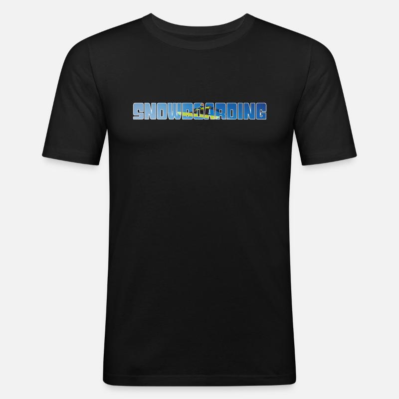snowboarding - Männer Slim Fit T-Shirt - Schwarz