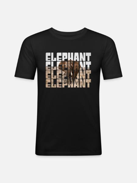 Éléphant - T-shirt près du corps Homme - noir