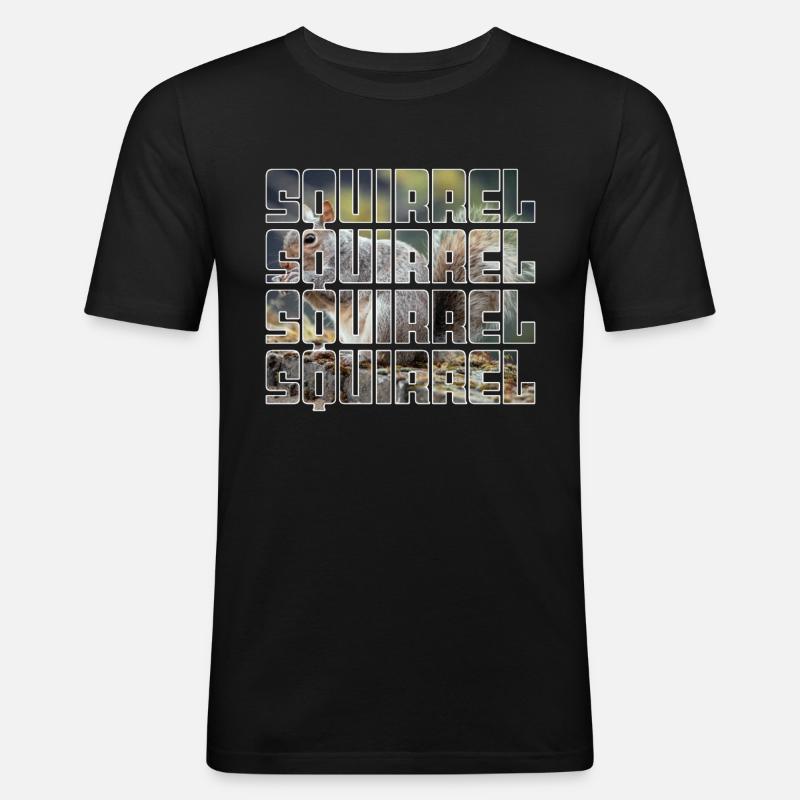 Eichhörnchen - Männer Slim Fit T-Shirt - Schwarz
