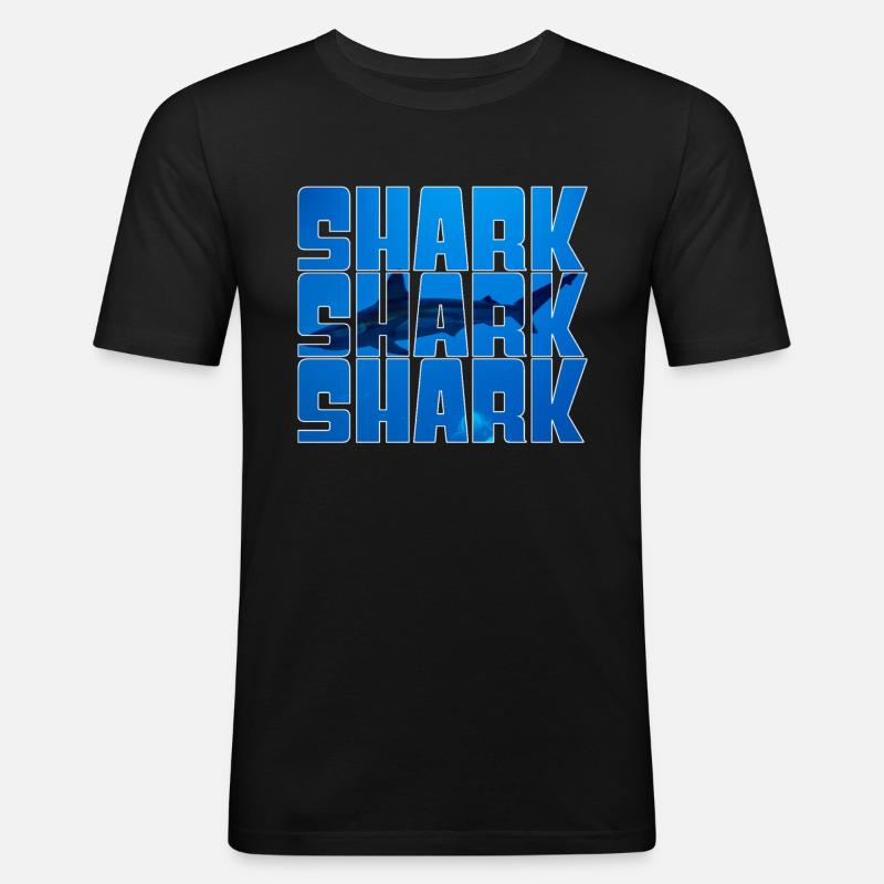Hai - Männer Slim Fit T-Shirt - Schwarz