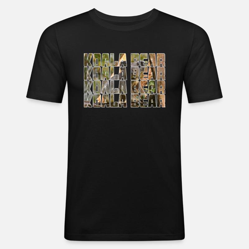 Koala Bär - Männer Slim Fit T-Shirt - Schwarz