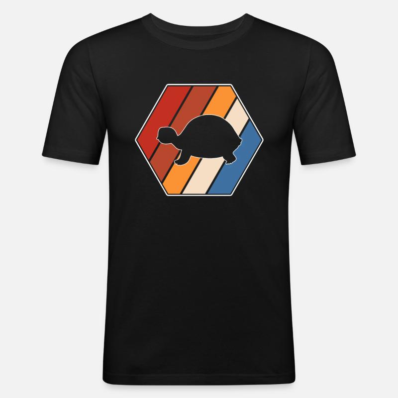 Turtle Retro - Men's Slim Fit T-Shirt - black