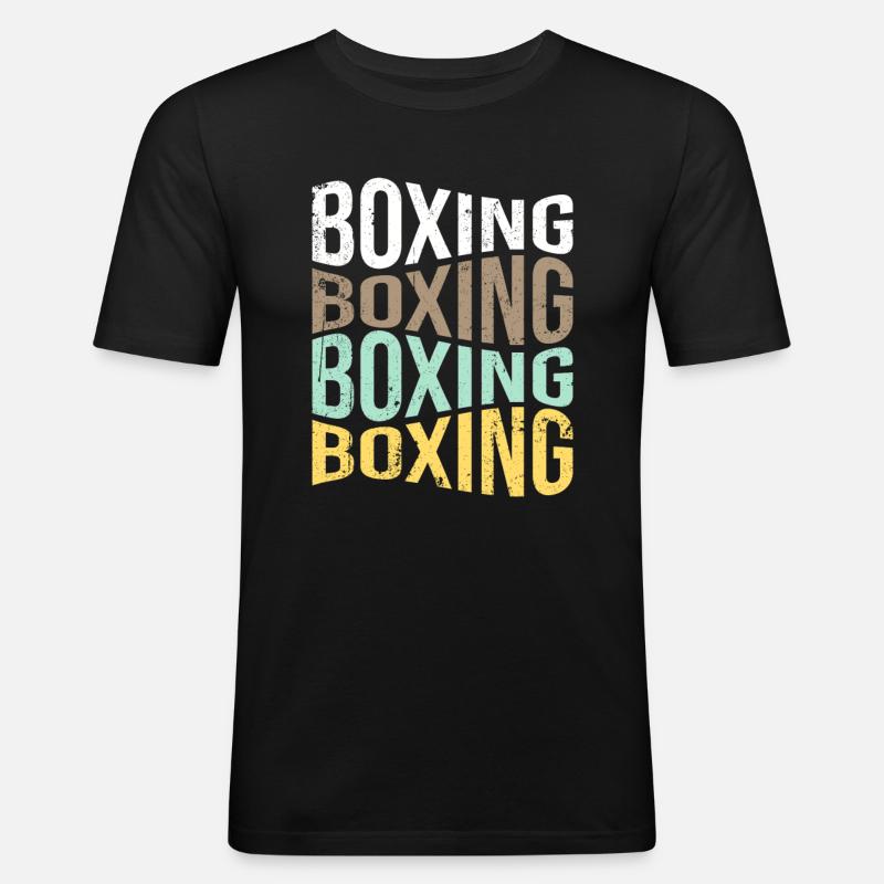 Boxen - Männer Slim Fit T-Shirt - Schwarz