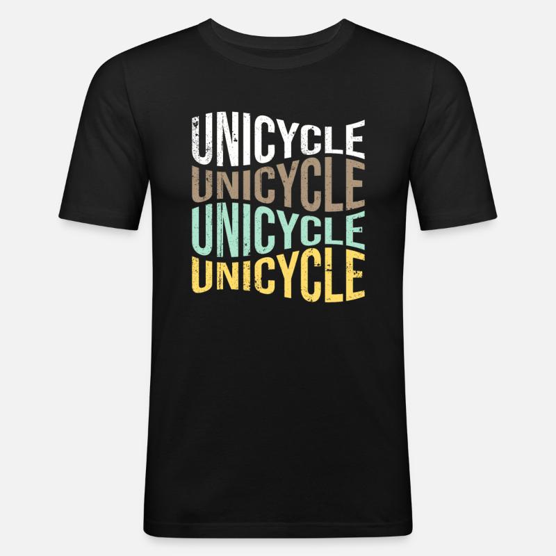 Einrad - Männer Slim Fit T-Shirt - Schwarz