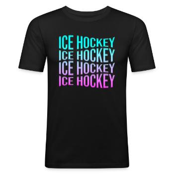 Hockey sur glace - T-shirt près du corps Homme - noir - Devant - Nik (191cm)