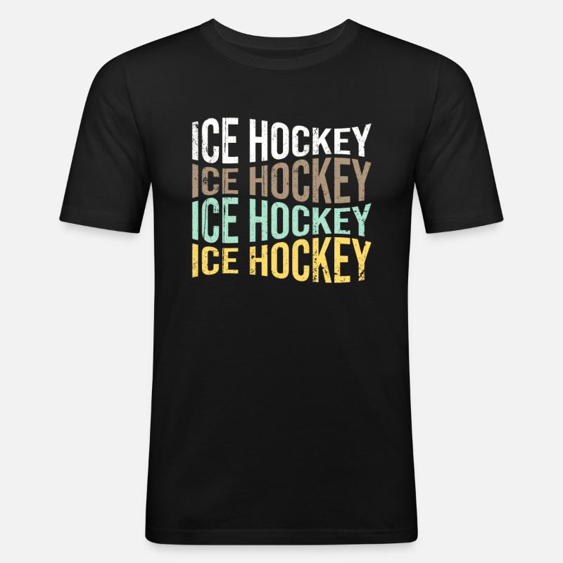 Eishockey - Männer Slim Fit T-Shirt - Schwarz
