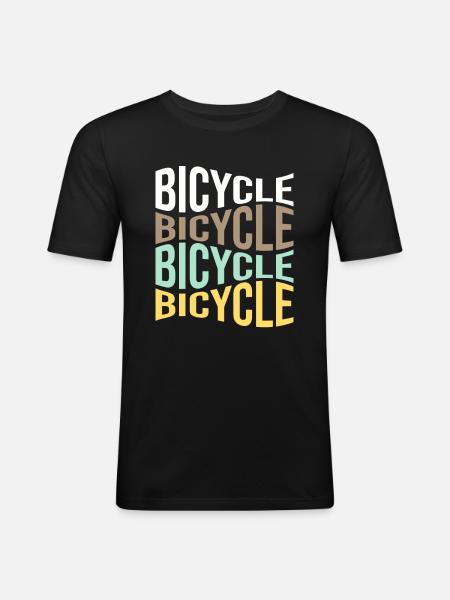 Bicyclette - T-shirt près du corps Homme - noir