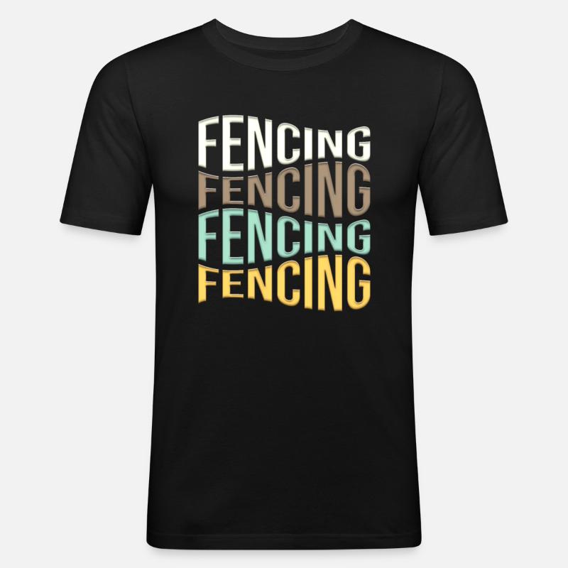 Fechten - Männer Slim Fit T-Shirt - Schwarz