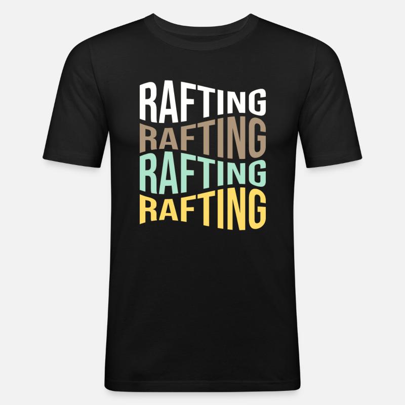 rafting - Männer Slim Fit T-Shirt - Schwarz