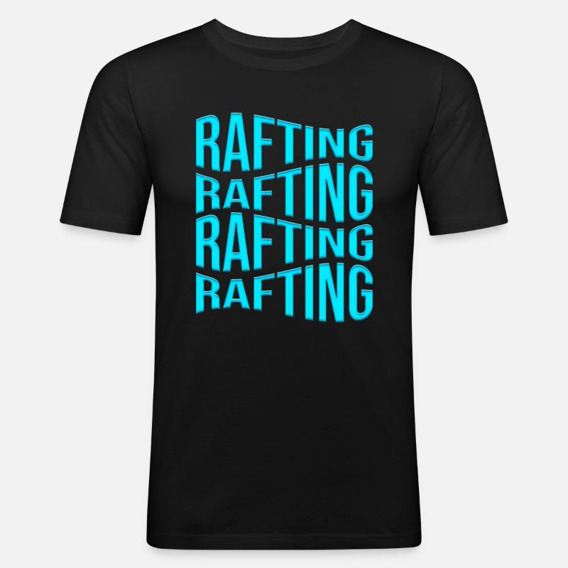 rafting - Männer Slim Fit T-Shirt - Schwarz
