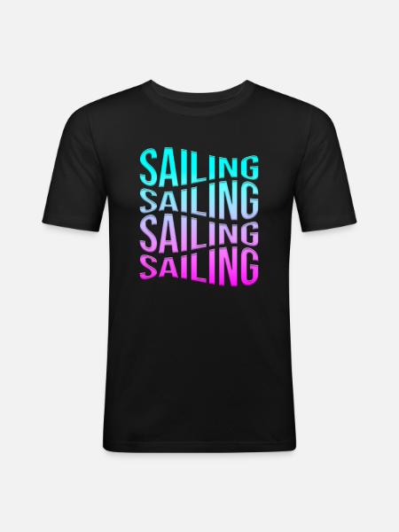 Voile - T-shirt près du corps Homme - noir