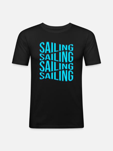 Voile - T-shirt près du corps Homme - noir