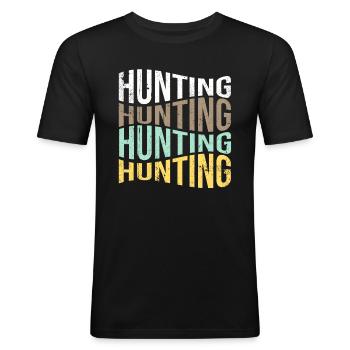 Hunt - Men's Slim Fit T-Shirt - black - Front - Nik (191cm)