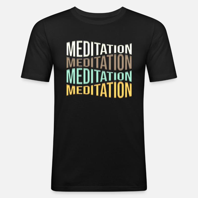meditation - Männer Slim Fit T-Shirt - Schwarz