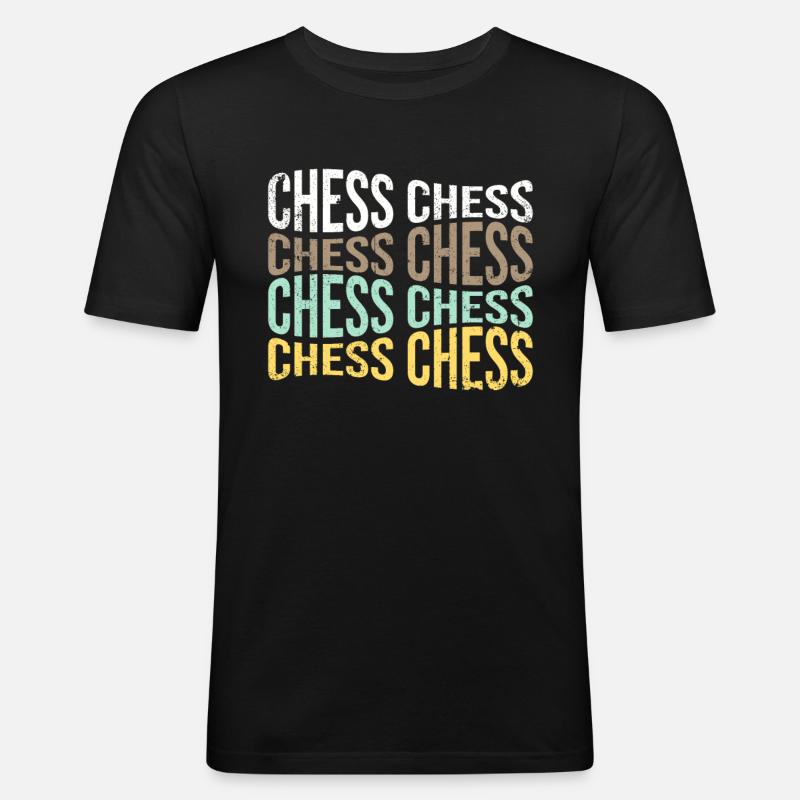 Schach - Männer Slim Fit T-Shirt - Schwarz