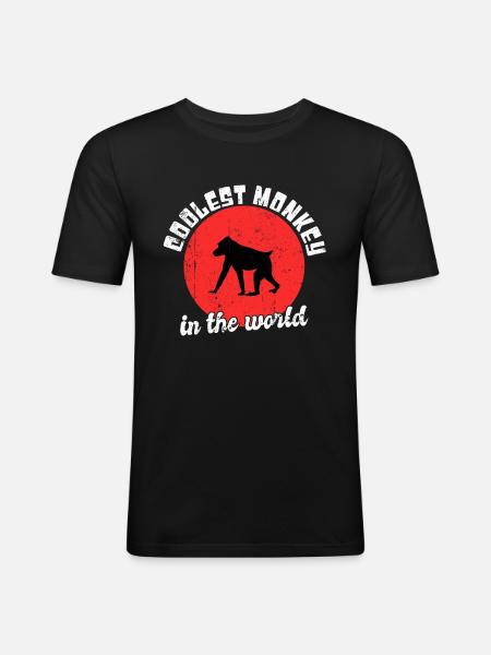 Cool monkey saying - Men's Slim Fit T-Shirt - black