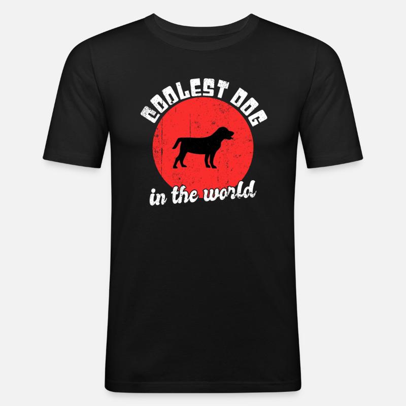 Cooler Hund Spruch - Männer Slim Fit T-Shirt - Schwarz