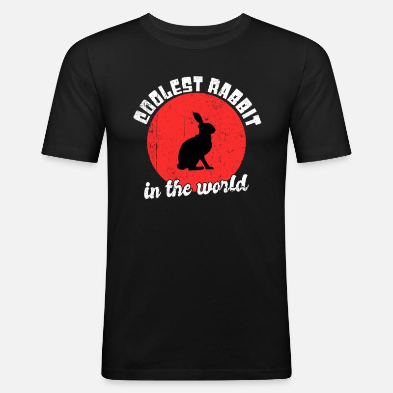 Cooler Hase Spruch - Männer Slim Fit T-Shirt - Schwarz