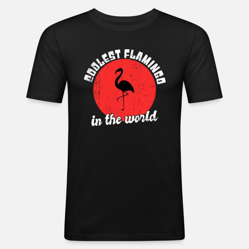 Cooler Flamingo Spruch - Männer Slim Fit T-Shirt - Schwarz