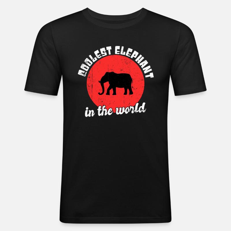 Cooler Elefant Spruch - Männer Slim Fit T-Shirt - Schwarz