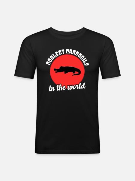 Cool crocodile saying - Men's Slim Fit T-Shirt - black