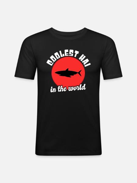 Cool shark saying - Men's Slim Fit T-Shirt - black