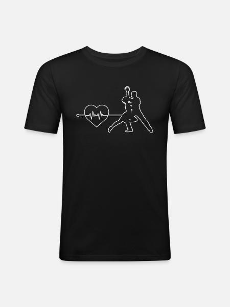 Dancing heartbeat - Men's Slim Fit T-Shirt - black