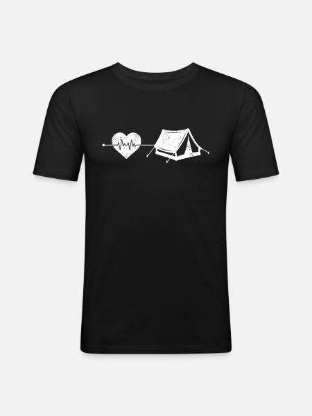 Motorhome heartbeat - Men's Slim Fit T-Shirt - black