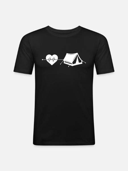 Motorhome heartbeat - Men's Slim Fit T-Shirt - black