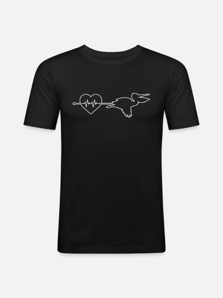 Pelican heartbeat - Men's Slim Fit T-Shirt - black