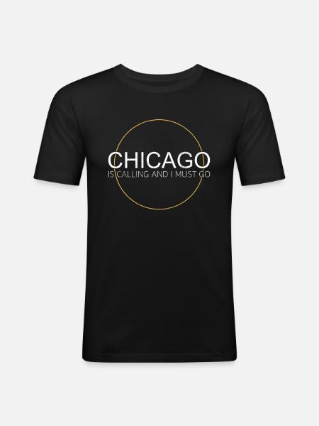 Citation de Chicago - T-shirt près du corps Homme - noir