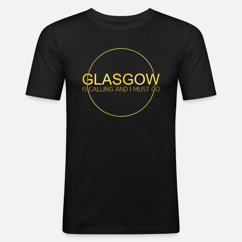 Glasgow - Männer Slim Fit T-Shirt - Schwarz