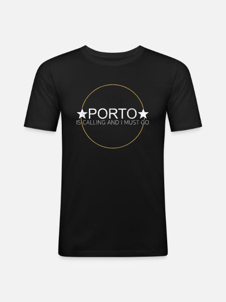 Porto quote - Men's Slim Fit T-Shirt - black