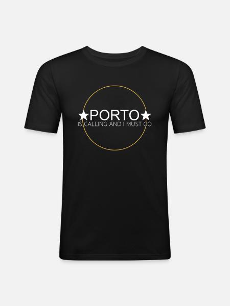 Porto quote - Men's Slim Fit T-Shirt - black