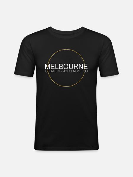 Citation de Melbourne - T-shirt près du corps Homme - noir
