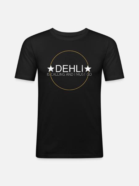 Delhi Slogan - Men's Slim Fit T-Shirt - black