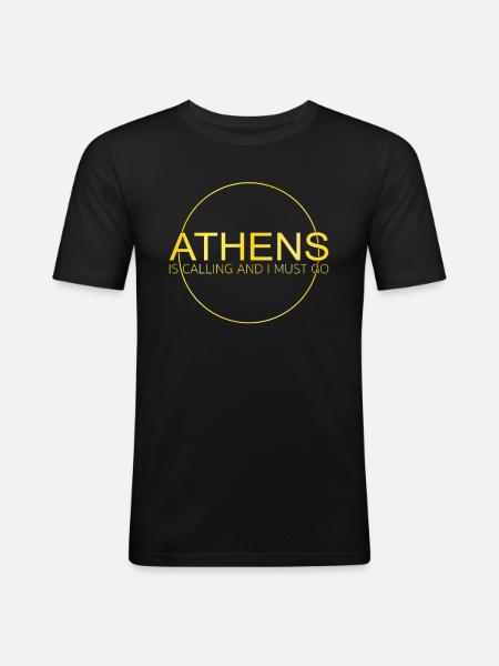 Athens Saying - Men's Slim Fit T-Shirt - black