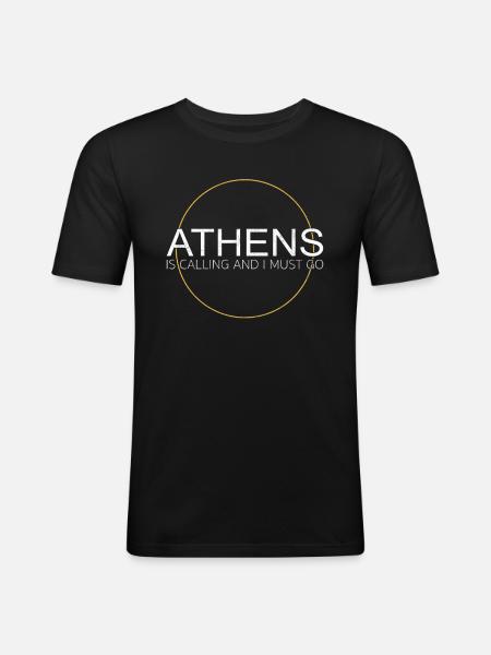 Athens Saying - Men's Slim Fit T-Shirt - black