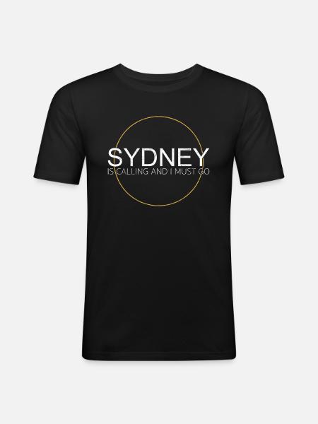Sydney Quote - Men's Slim Fit T-Shirt - black