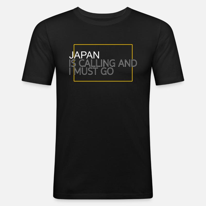 Japan Spruch - Männer Slim Fit T-Shirt - Schwarz