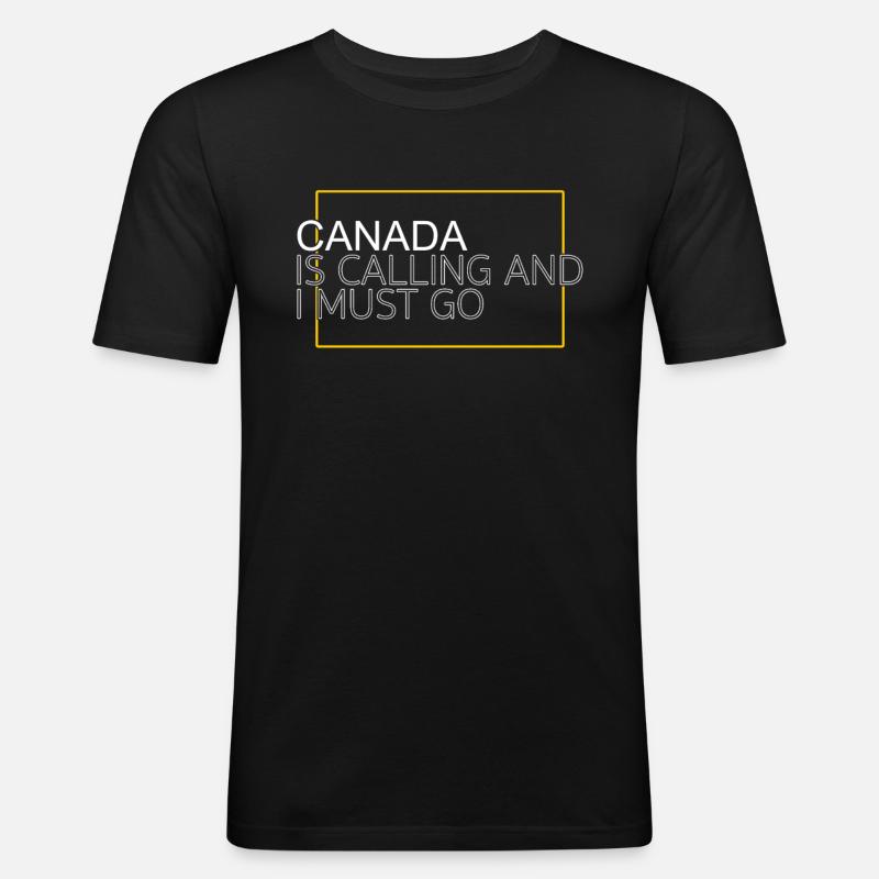 Kanada Spruch - Männer Slim Fit T-Shirt - Schwarz