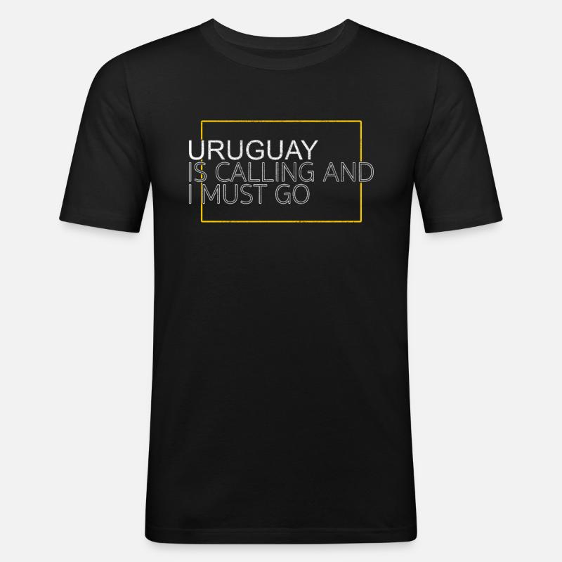 Uruguay Spruch - Männer Slim Fit T-Shirt - Schwarz