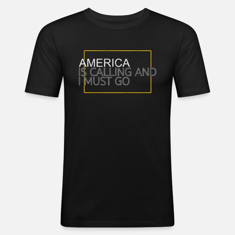 Amerika Spruch - Männer Slim Fit T-Shirt - Schwarz
